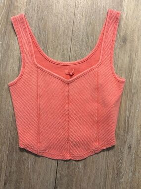 Coral Ribbed Tank Top Aerie Womens Sz Medium